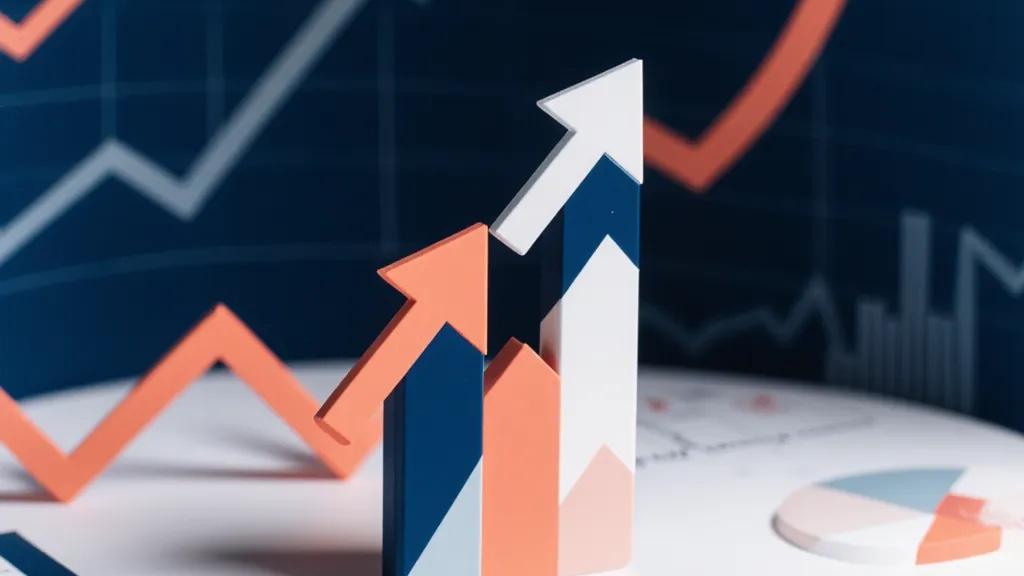Graphiques et flèches symbolisant la baisse puis la reprise du marché de l’alternance en 2025 en France.